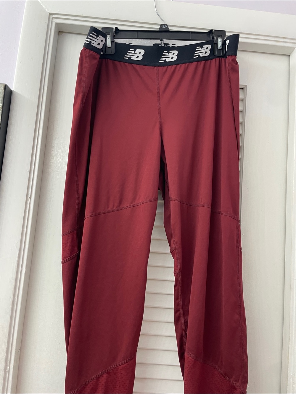 New Balance Burgundy Athletic Leggings with Branded Waistband